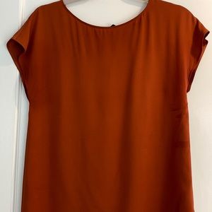 Theory silk cap sleeve shirt; size small